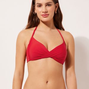 Graduated Padded Criss-Cross Triangle Swimsuit Top Indonesia