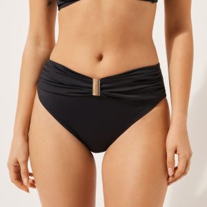 High-Waisted Draped Swimsuit Bottoms Scultura