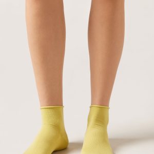 Cuffless Short Socks in Cotton