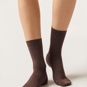 Ribbed Glitter Socks