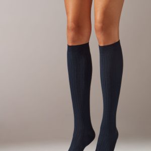 Long Ribbed Cashmere Socks