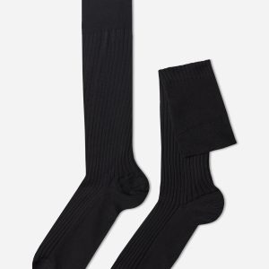 Men’s Lisle Thread Ribbed Long Socks
